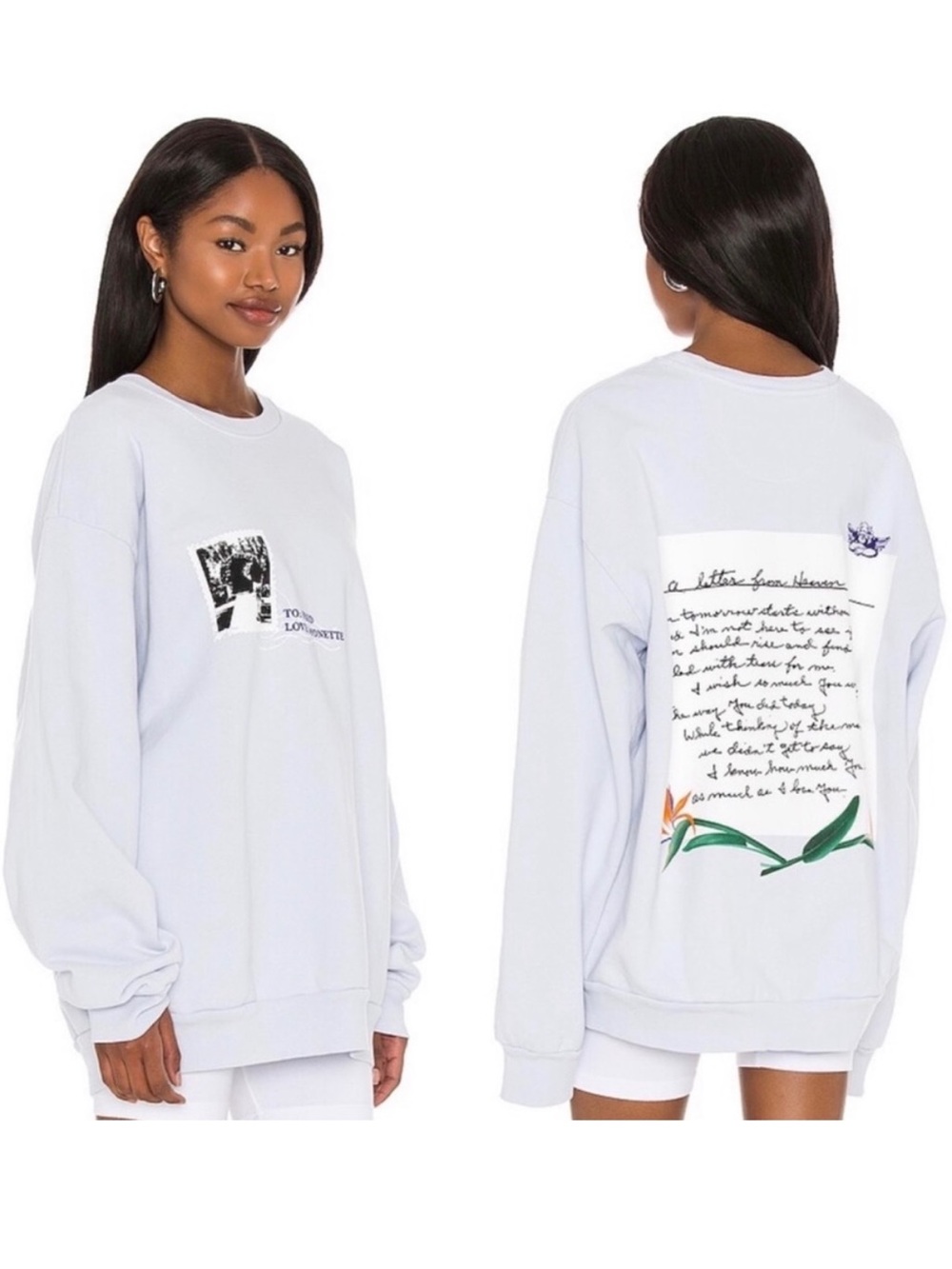 Boys Lie - What is True Love Crew Neck in a Light Blue/Grey Hue (OS)
